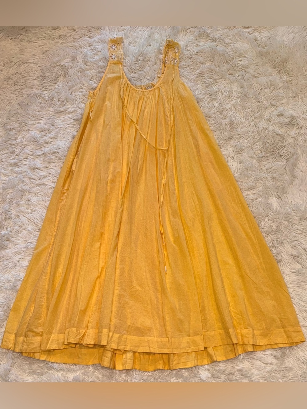 NEW FREE PEOPLE To the Moon cotton yellow boho Midi Dress sz S - Picture 8 of 12
